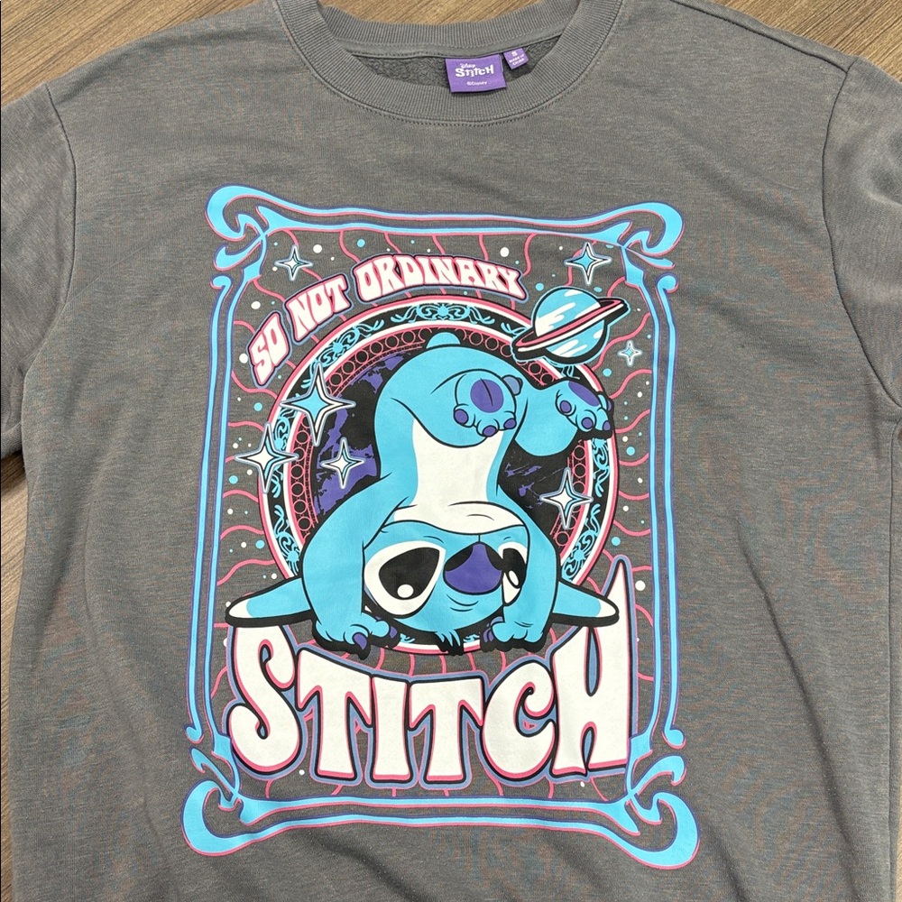 Disney Lilo & Stitch So Not Ordinary Acid Wash Sweatshirt Size Small